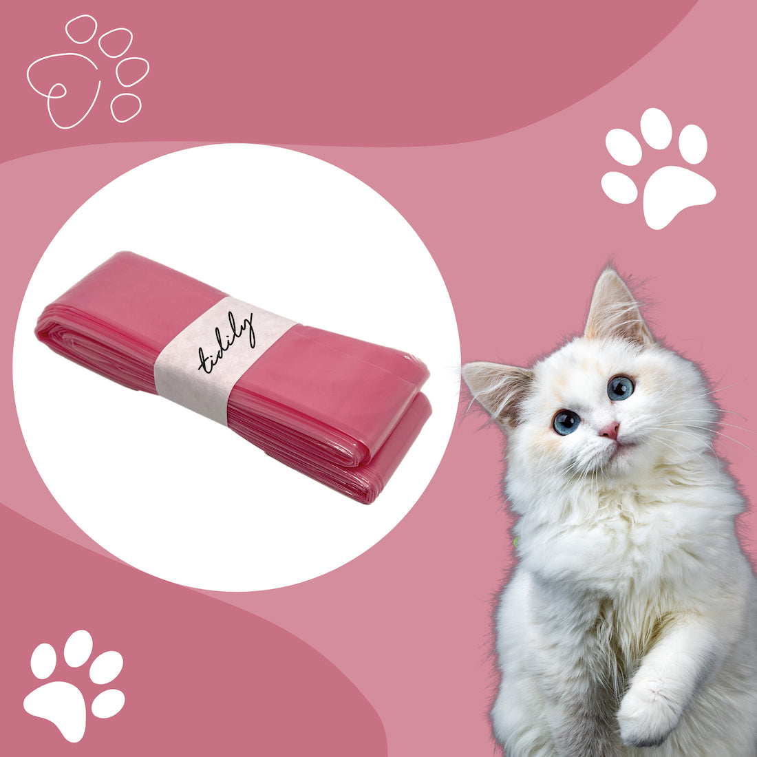 Tidily 6er-Pack Nachfüllbeutel für Katzenklo Mülleimer Kompatibel mit Littycat und LitterLocker