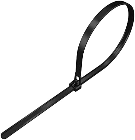 intervisio Kabelbinder Wiederverschließbar, 200mm x 7,6mm, 100 Stück, Schwarz