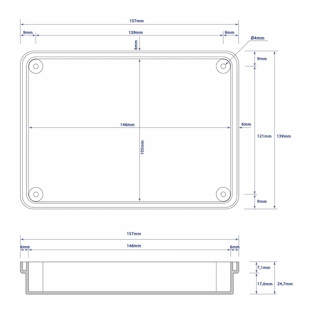 Anschlussdose ABS Gehäuse 155 x 115 x 75mm Abzweigdose