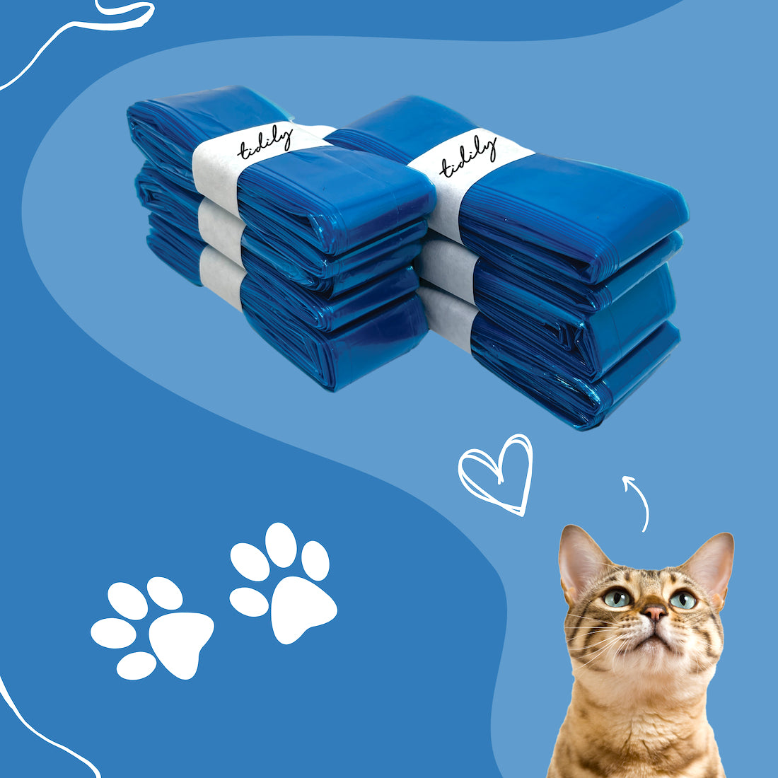 Tidily 6er-Pack Nachfüllbeutel für Katzenklo Mülleimer Kompatibel mit Littycat und LitterLocker