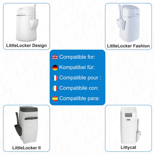 Tidily 6er-Pack Nachfüllbeutel für Katzenklo Mülleimer Kompatibel mit Littycat und LitterLocker
