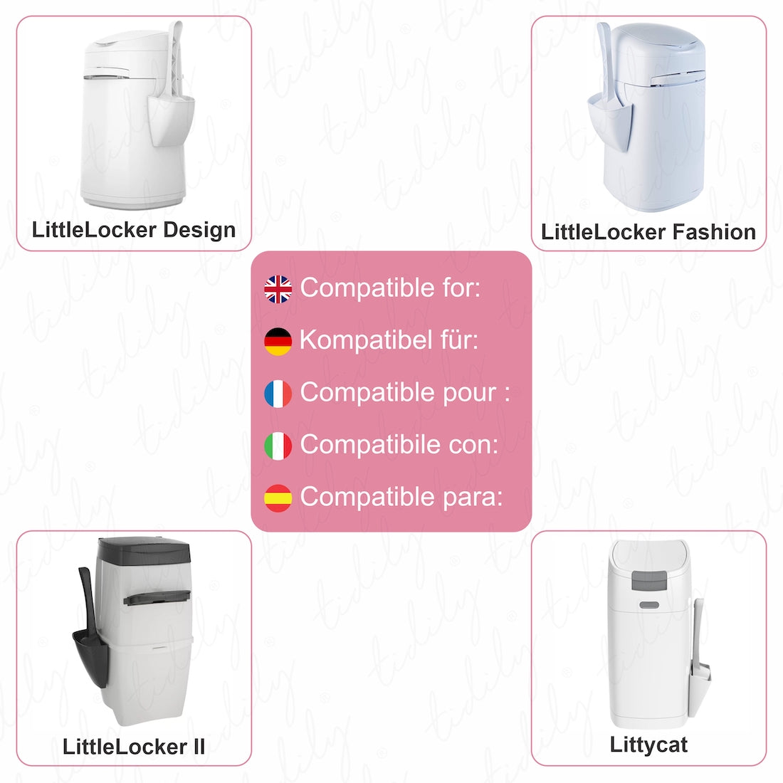 Tidily 6er-Pack Nachfüllbeutel für Katzenklo Mülleimer Kompatibel mit Littycat und LitterLocker