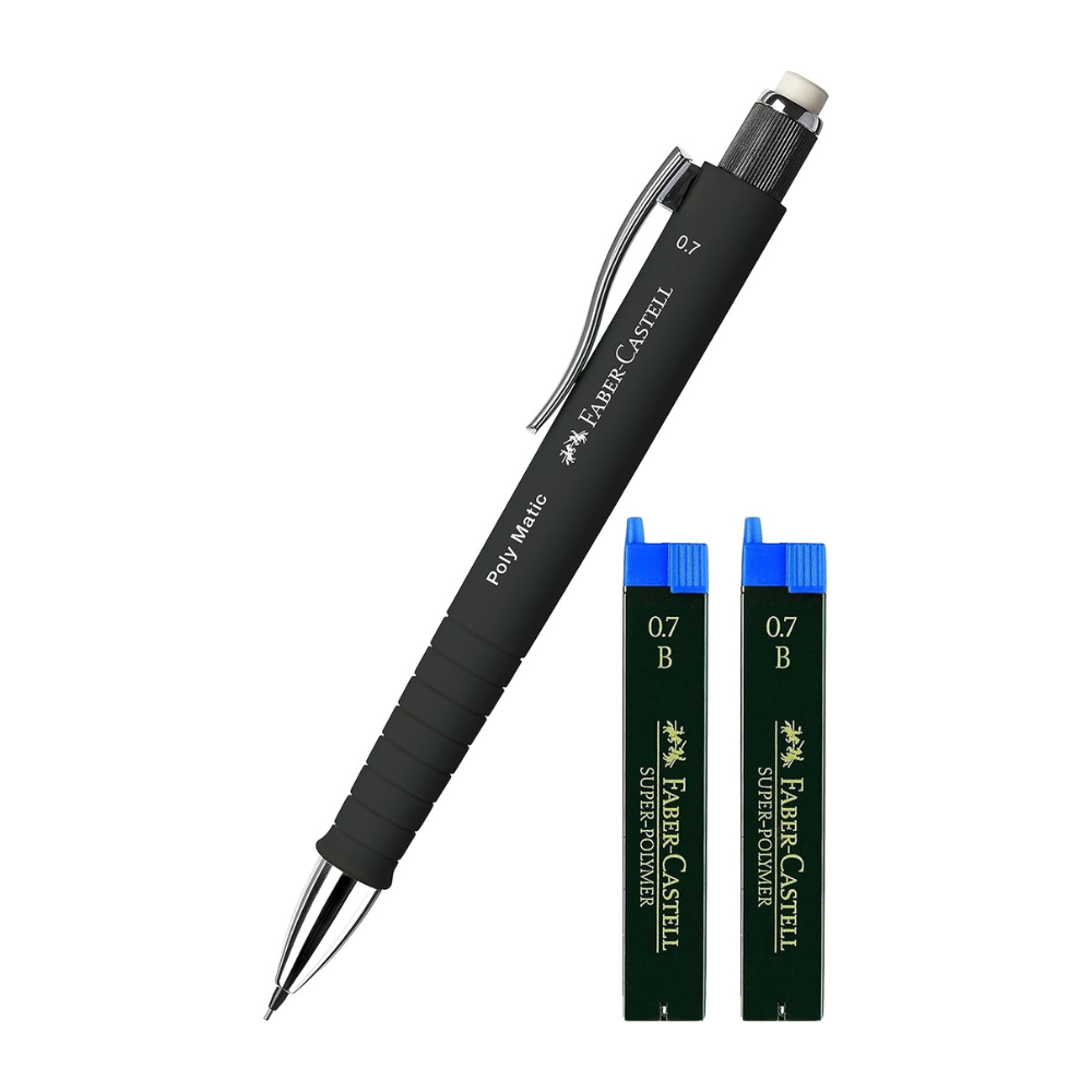 Faber-Castell 133353 - Druckbleistift Poly Matic, 0.7 mm + Ersatzminen