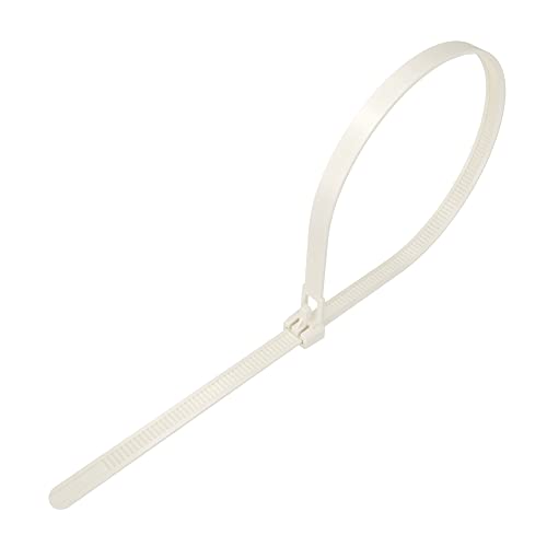 intervisio Kabelbinder Wiederverschließbar, 200mm x 7,6mm, 100 Stück, weiß