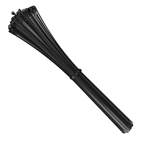intervisio Kabelbinder Wiederverschließbar, 540mm x 7,6mm, 100 Stück, Schwarz