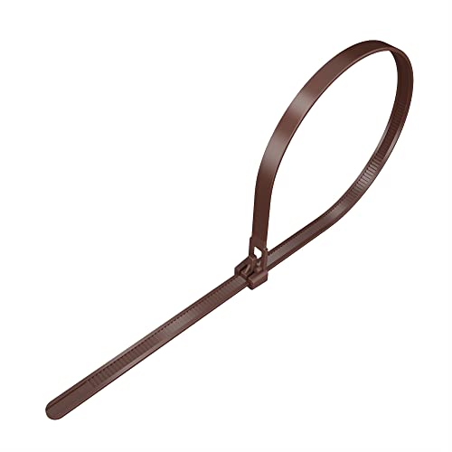 intervisio Kabelbinder Wiederverschließbar, 200mm x 7,6mm, 100 Stück, Braun