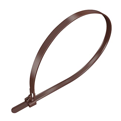 intervisio Kabelbinder Wiederverschließbar, 540mm x 7,6mm, 100 Stück, Braun