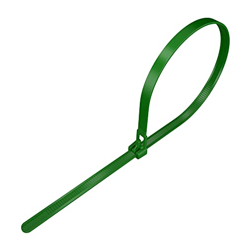 intervisio Kabelbinder Wiederverschließbar, 200mm x 7,6mm, 100 Stück, Grün