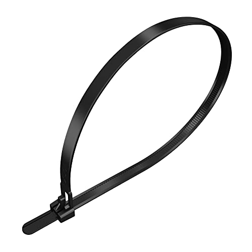 intervisio Kabelbinder Wiederverschließbar, 540mm x 7,6mm, 100 Stück, Schwarz