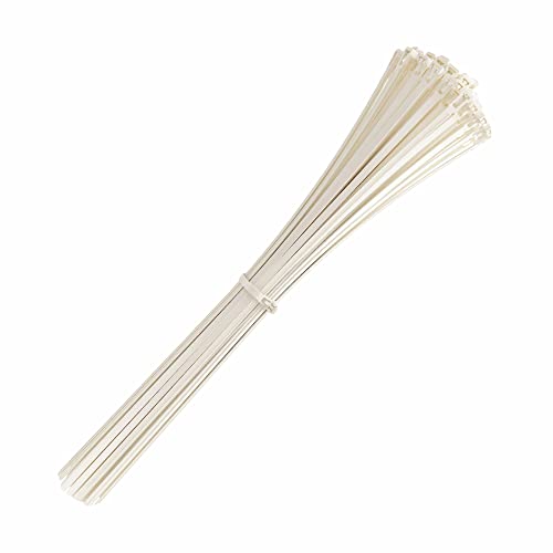 intervisio Kabelbinder Wiederverschließbar, 540mm x 7,6mm, 100 Stück, weiß