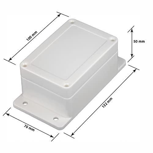 Anschlussdose ABS Gehäuse 132 x 70 x 50mm weiß mit Schraube Dübbel Dichtung Klemme und Kabelbinder