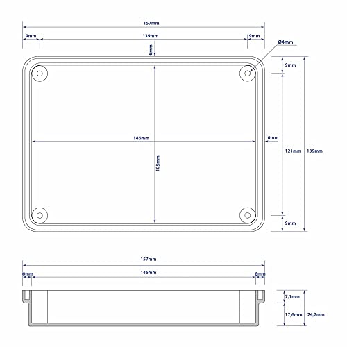 Anschlussdose ABS Gehäuse 155 x 115 x 75mm weiß mit Schraube Dübbel Dichtung Klemme und Kabelbinder