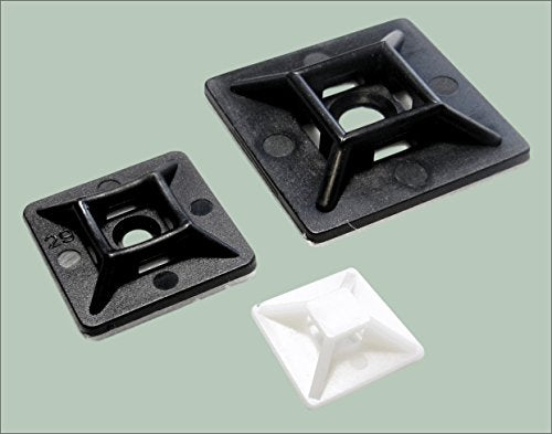 intervisio Klebesockel für Kabelbinder Set, Selbstklebend Kabelschelle, schwarz und weiss, 100 Stück
