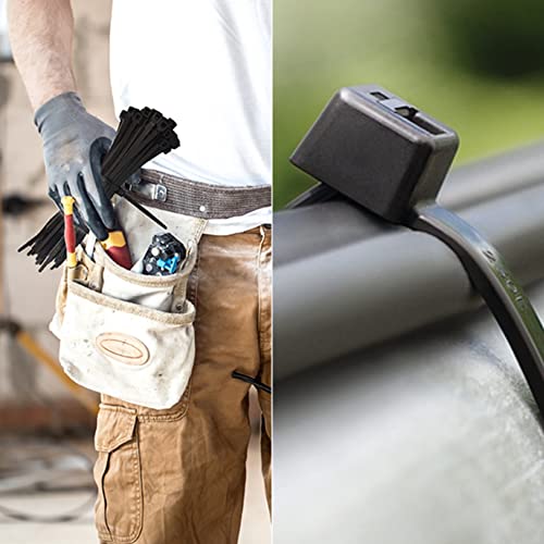 intervisio Kabelbinder 300mm x 7,6mm, Farbe Schwarz, UV-beständig, Universalbinder, 100 Stück