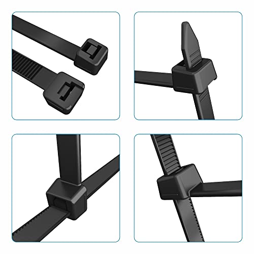 intervisio Kabelbinder Lang 750mm x 7,6mm, Schwarz, UV-beständig, Industrie-Qualität, 100 Stück