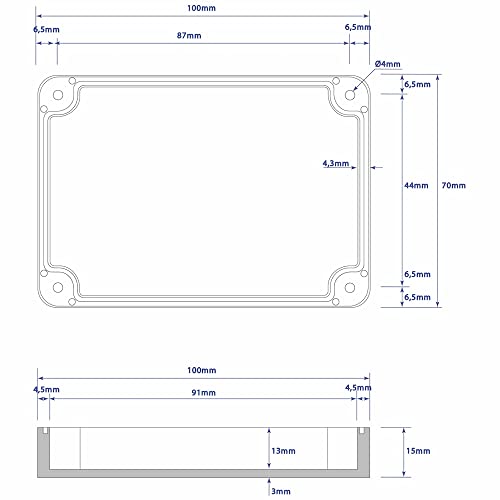 Anschlussdose ABS Gehäuse 132 x 70 x 50mm weiß mit Schraube Dübbel Dichtung Klemme und Kabelbinder