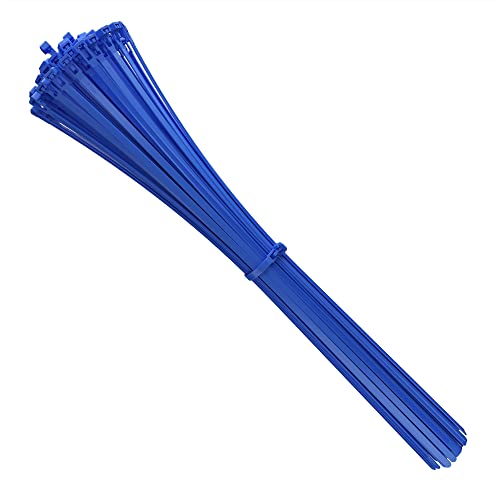 intervisio Kabelbinder Wiederverschließbar, 540mm x 7,6mm, 100 Stück, Blau