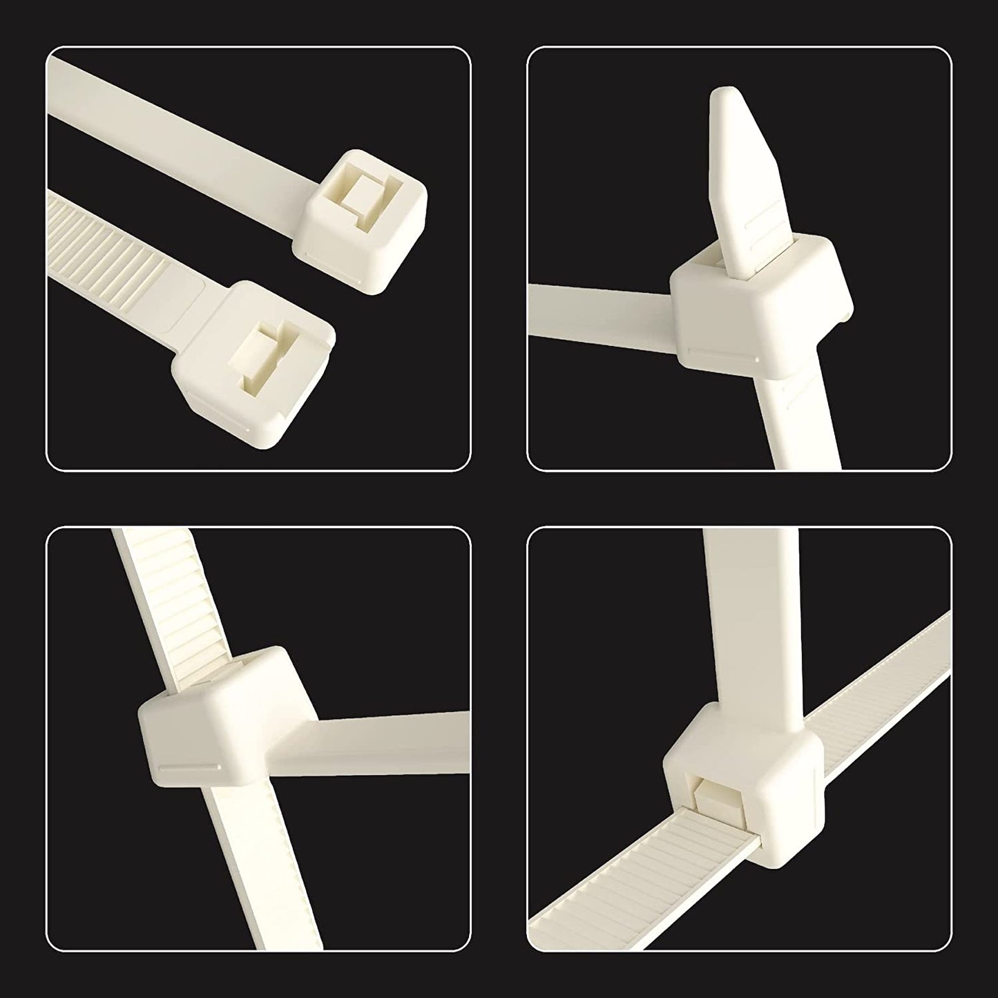 intervisio Kabelbinder Lang 775mm x 9mm, weiß, Industrie-Qualität, 30 Stück