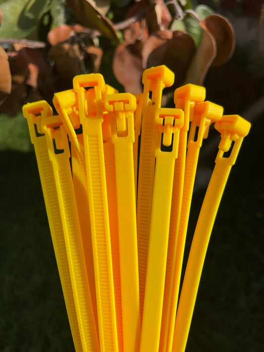 intervisio Kabelbinder Wiederverschließbar, 350mm x 7,6mm, 100 Stück, Gelb – Detailansicht