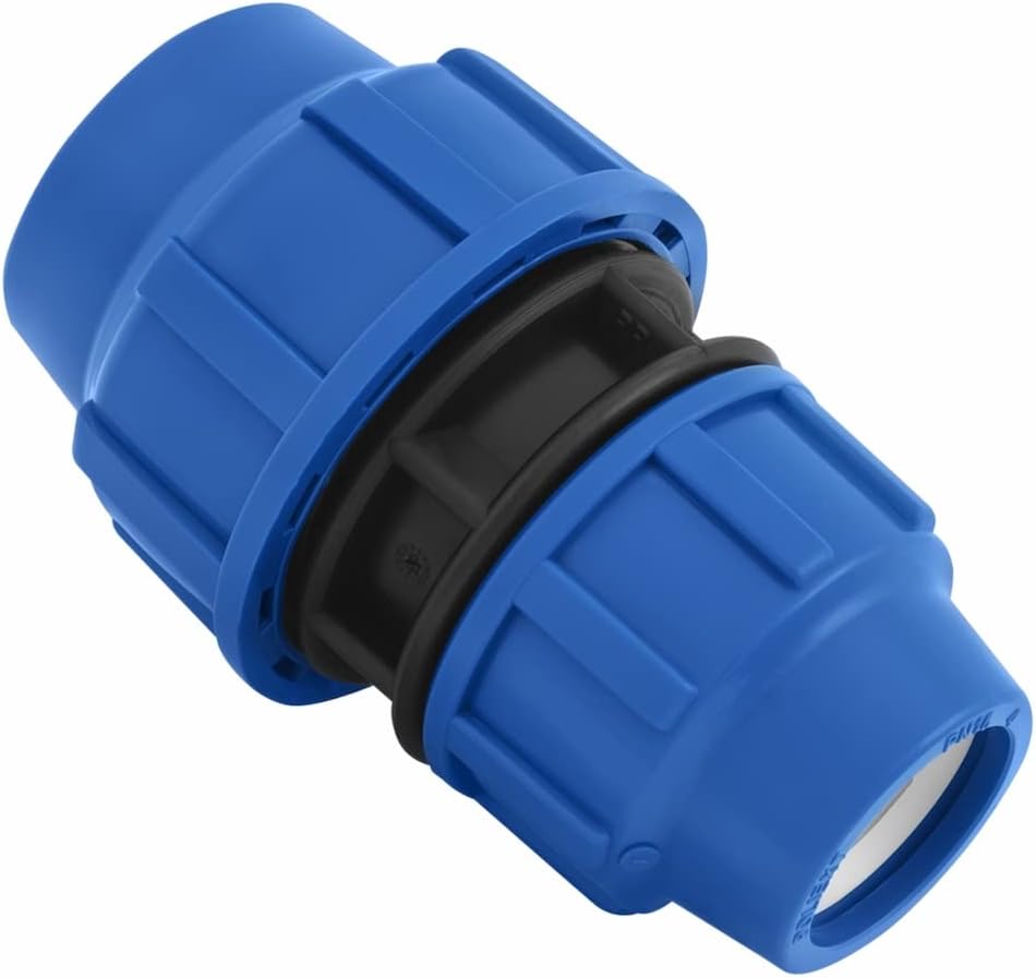 PP Kupplung Reduziert MDPE 40 mm bis 25 mm Verschraubung für PE Rohr PN16 DVGW Trinkwasser zertifiziert – 40mm bis 25mm Klemmverbinder kompatibel mit PE80 PE100 Rohren - 1 Stück