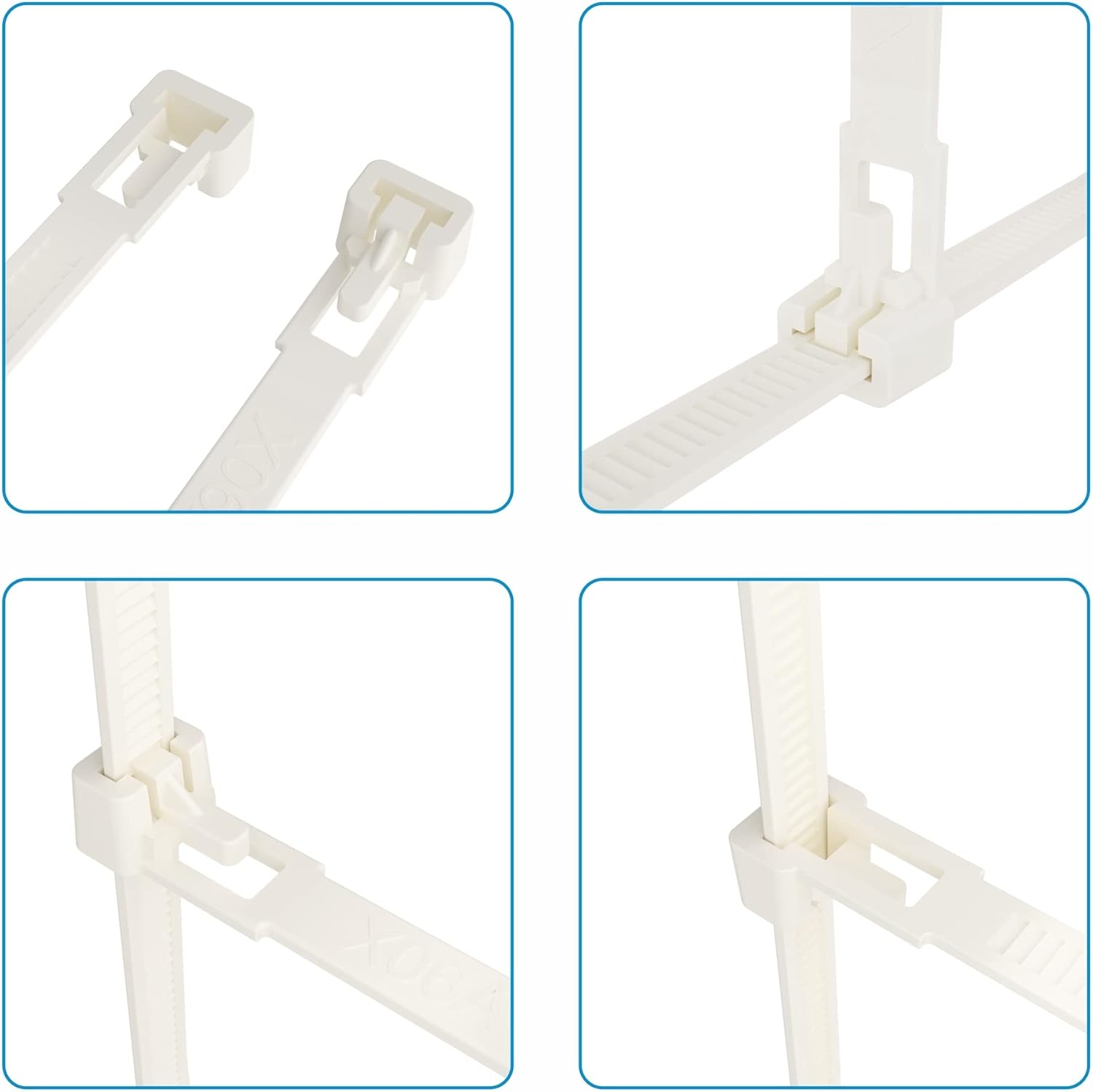 intervisio Kabelbinder wiederverschließbar 540mm x 7,6mm weiß 100 Stück
