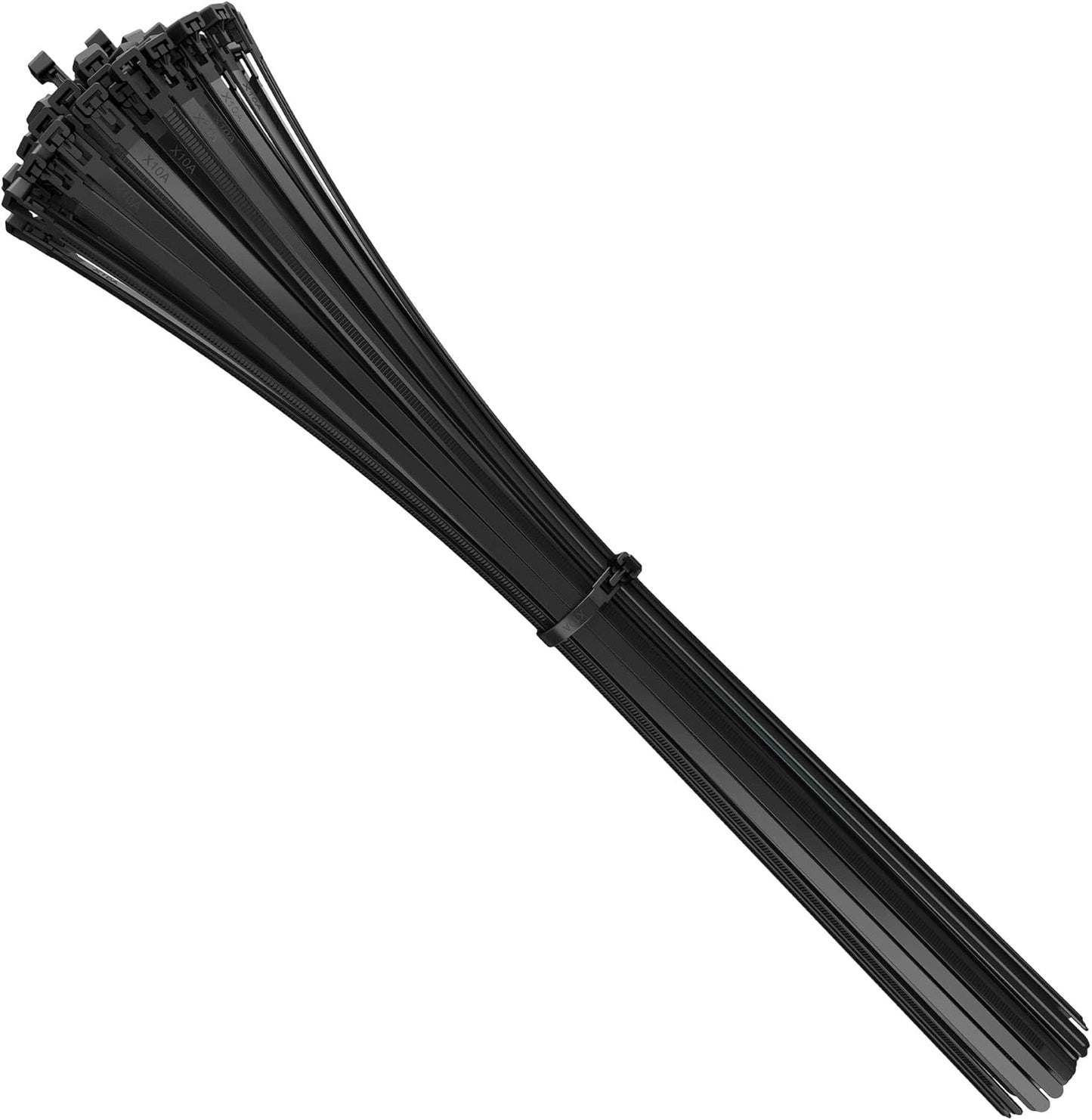 intervisio Kabelbinder Wiederverschließbar, 540mm x 7,6mm, 100 Stück, Schwarz