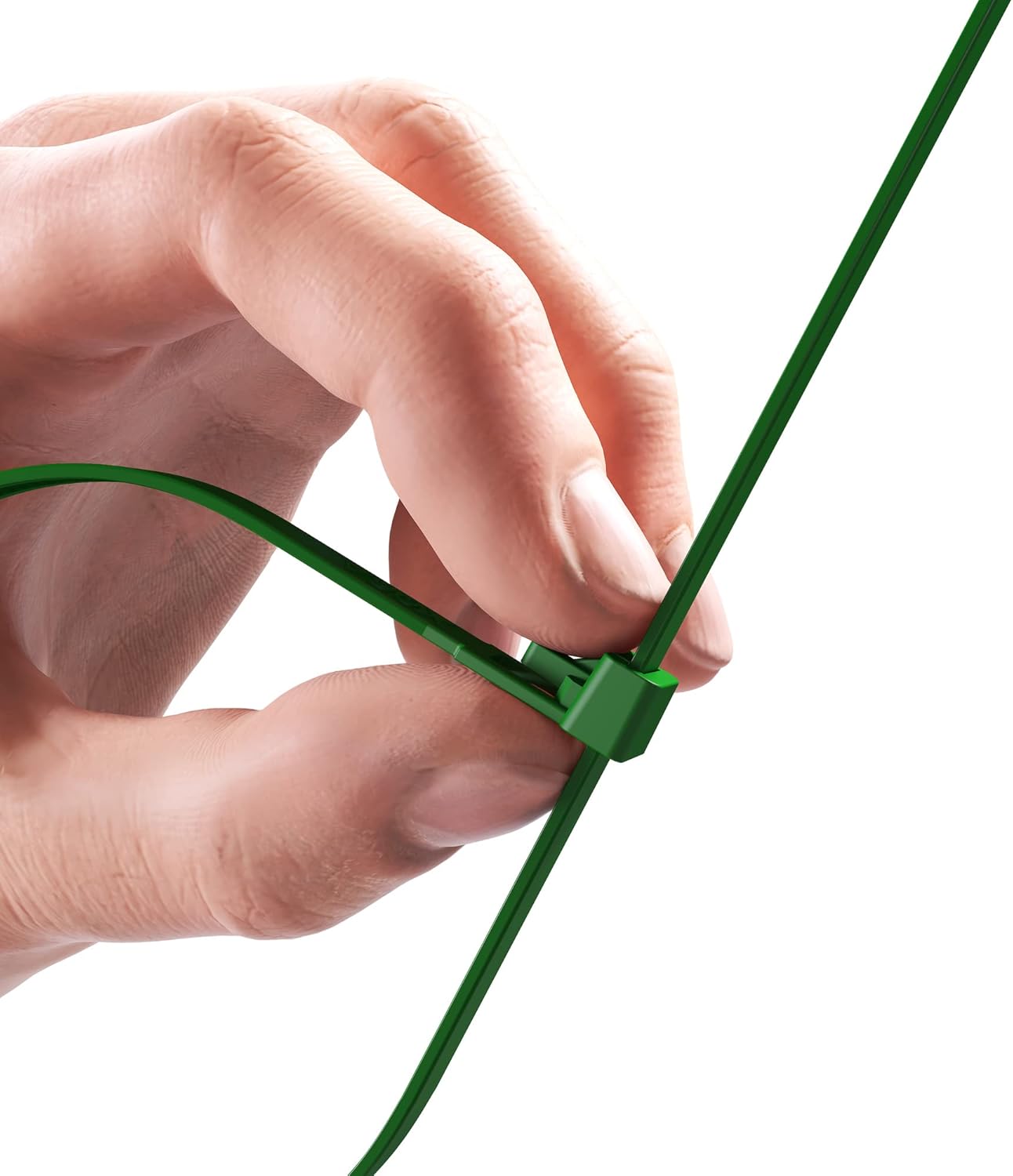 intervisio Kabelbinder Wiederverschließbar, 350mm x 7,6mm, 100 Stück, Grün