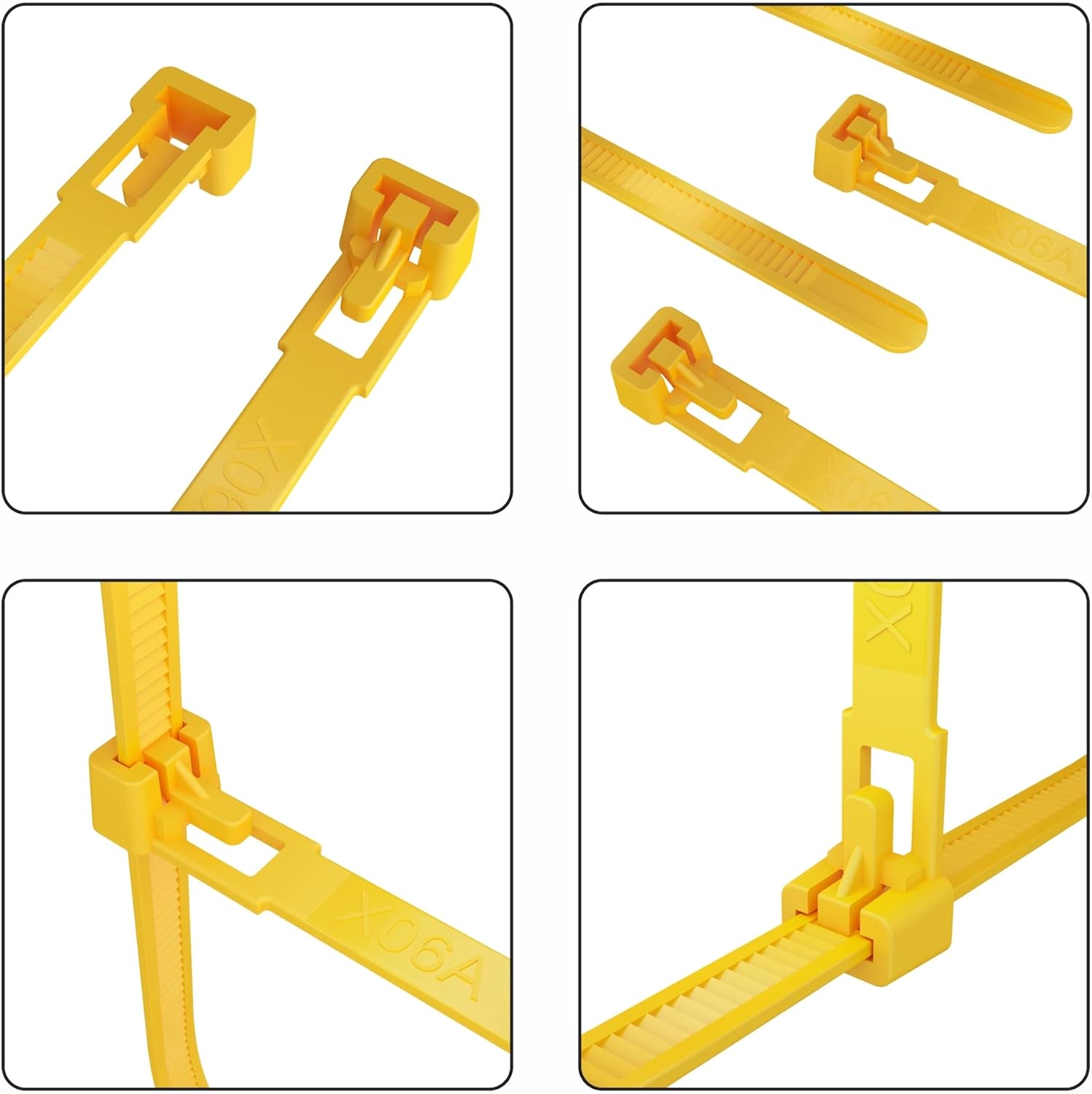 intervisio Kabelbinder Wiederverschließbar 540mm x 7,6mm gelb 100 Stück