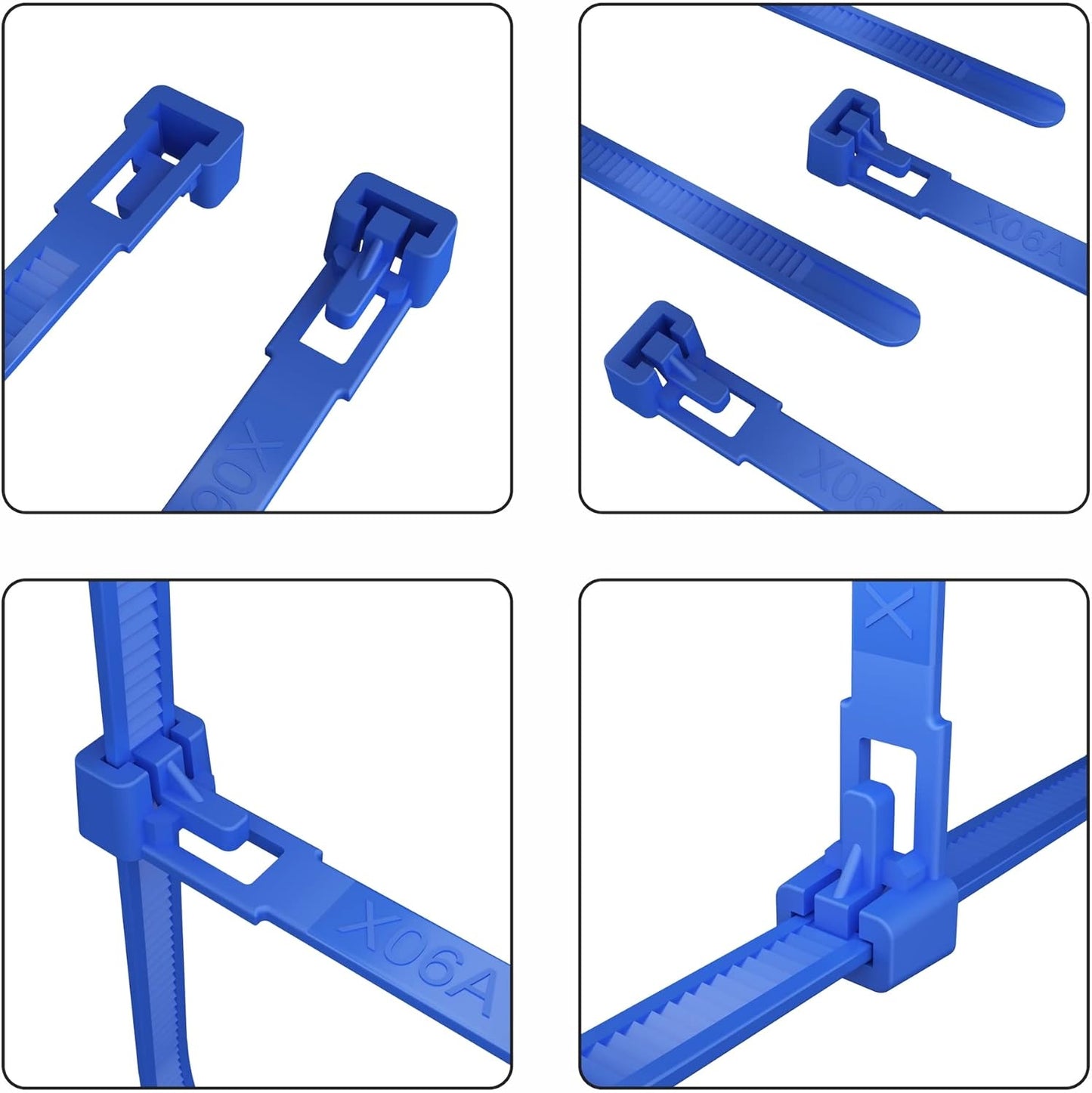 intervisio Kabelbinder wiederverschließbar 350mm x 7,6mm blau 100 Stück