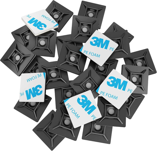 intervisio Klebesockel für Kabelbinder 28mm schwarz 200 Stück