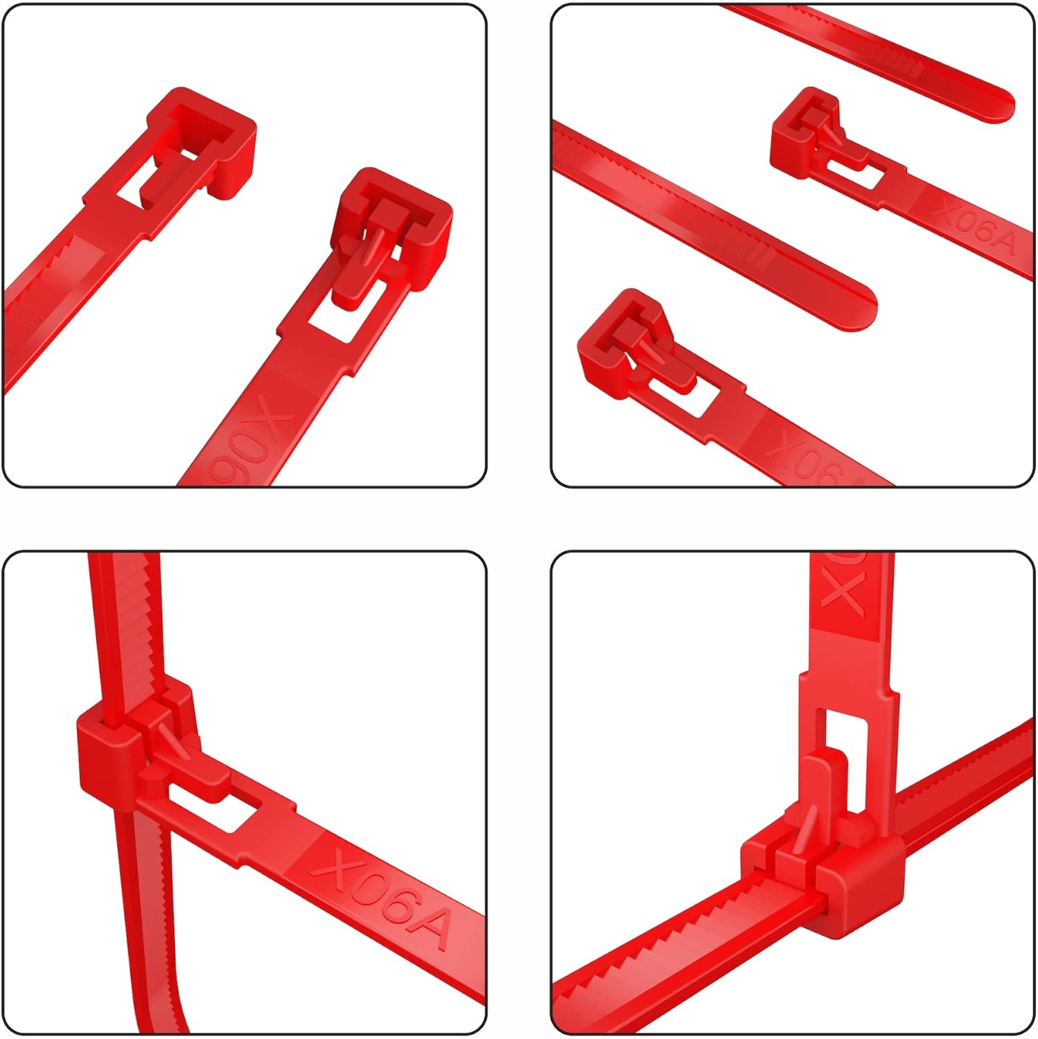 intervisio Kabelbinder wiederverschließbar 350mm x 7,6mm rot 100 Stück