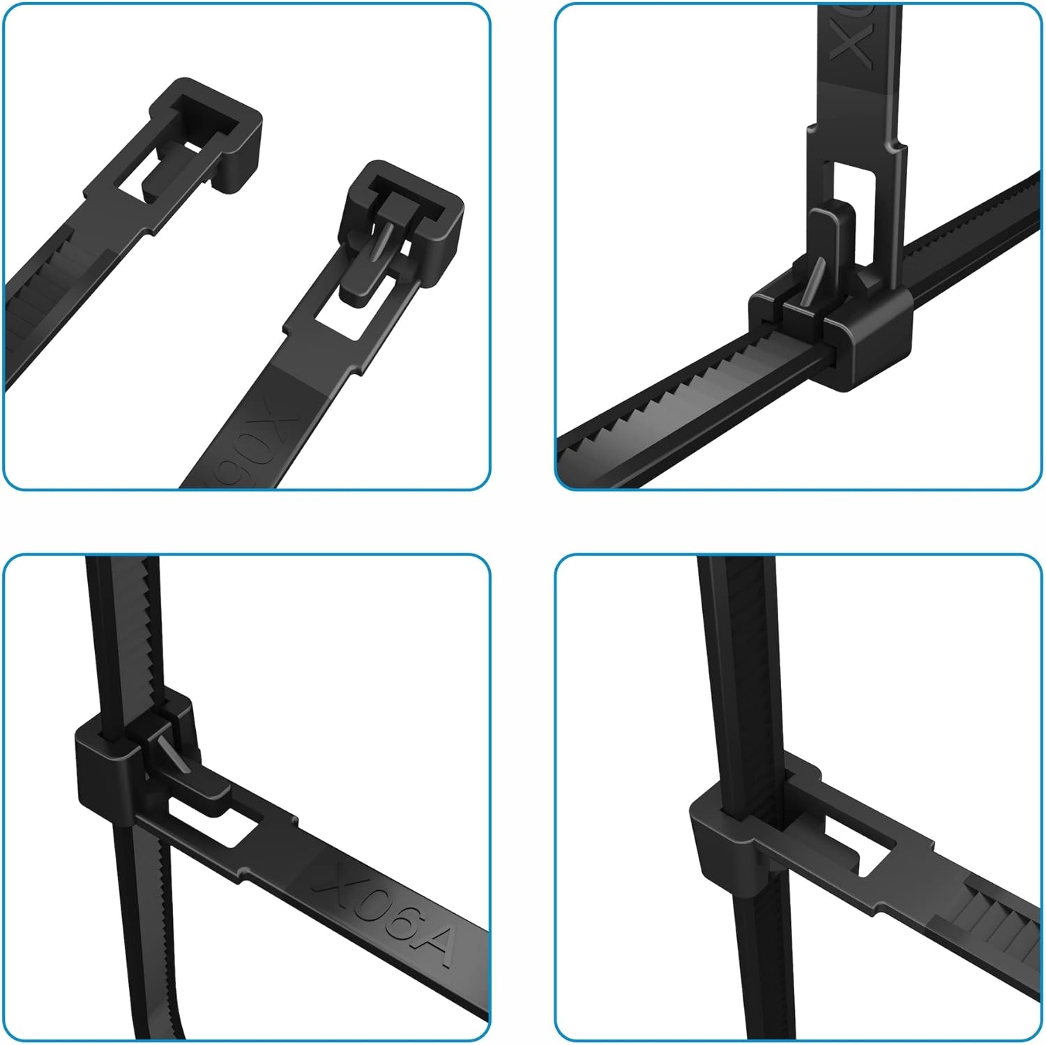 intervisio Kabelbinder wiederverschließbar 350mm x 7,6mm schwarz 100 Stück