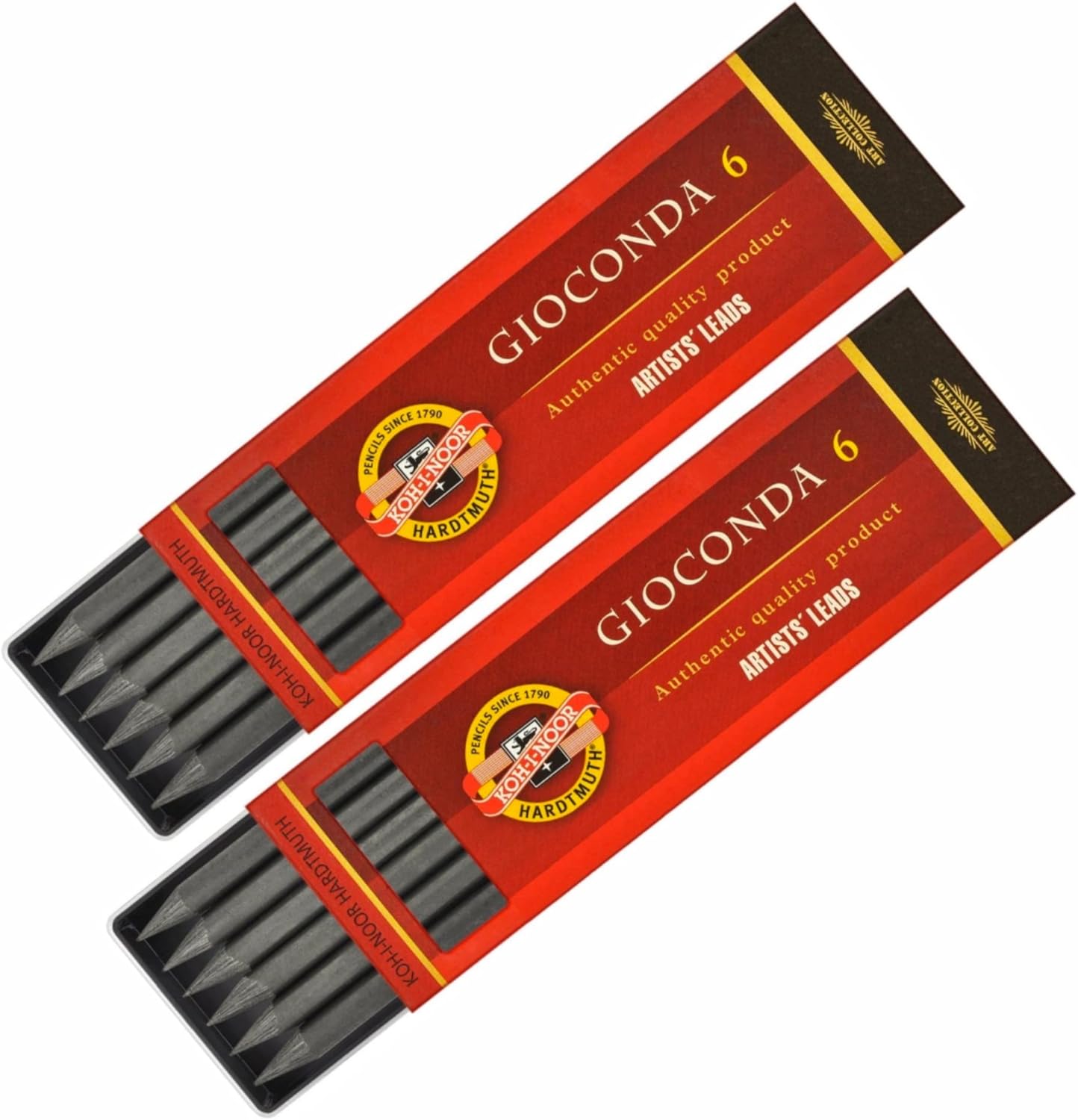 Koh-I-Noor Graphitminen 5,6 mm Härtegrad 6B x 2 für Druckbleistift + Intervisio Anspitzer/Radiergummi