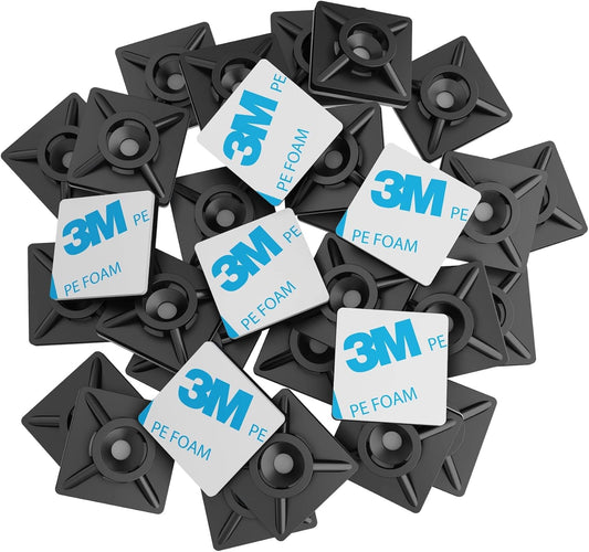 intervisio Klebesockel für Kabelbinder 19mm schwarz 200 Stück