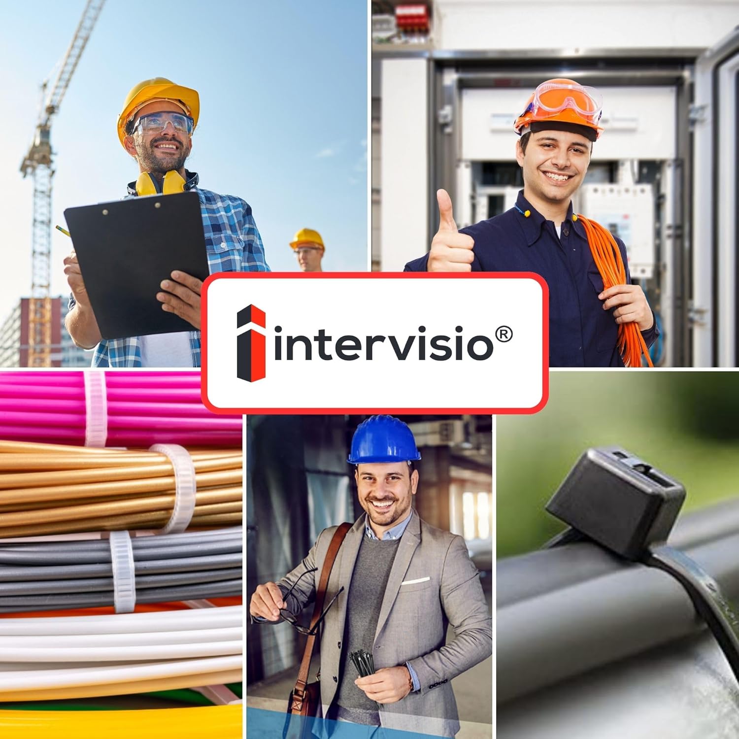 intervisio Kabelbinder Wiederverschließbar 540mm x 7,6mm braun 100 Stück