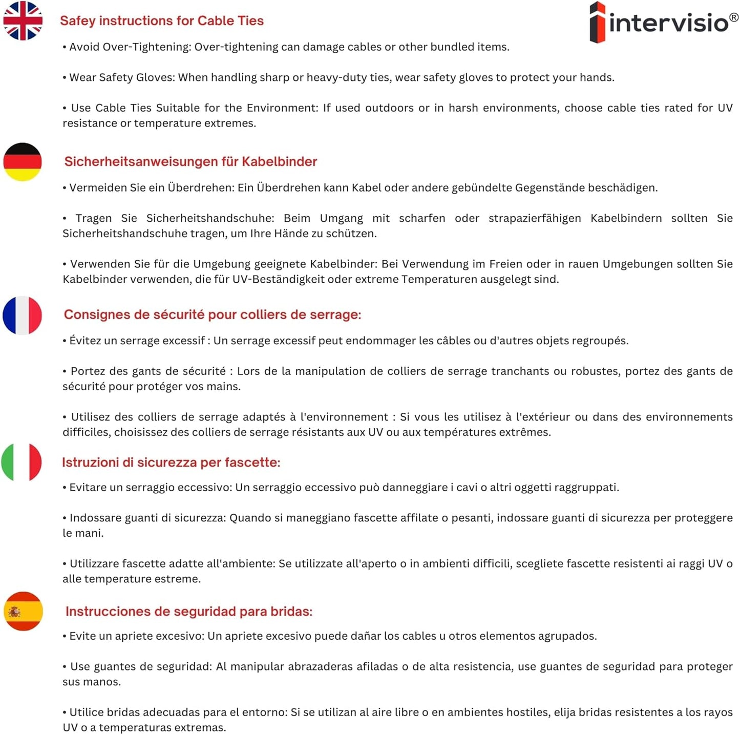 intervisio Kabelbinder Wiederverschließbar, 350mm x 7,6mm, 100 Stück, Grün