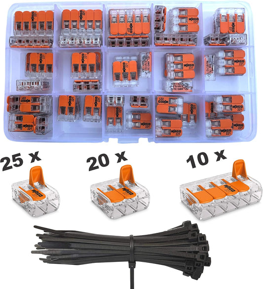 Wago Klemmen 55 Stück Set Sortiment 221-412 221-413 221-415