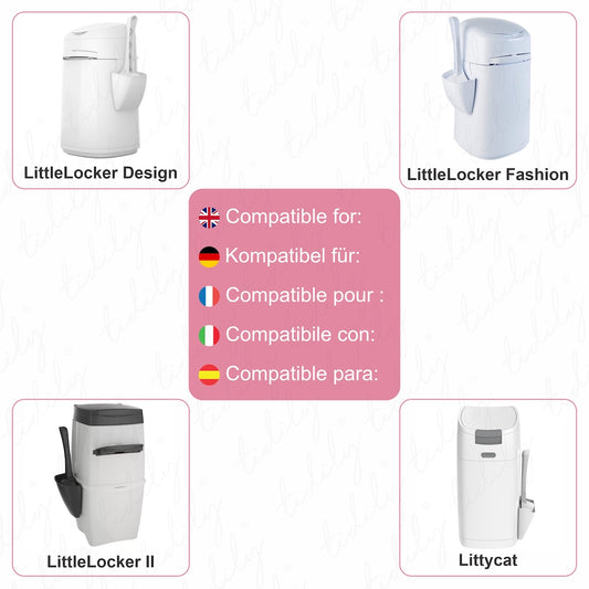 Tidily 6er-Pack Nachfüllbeutel für Katzenklo Mülleimer Kompatibel mit Littycat und LitterLocker