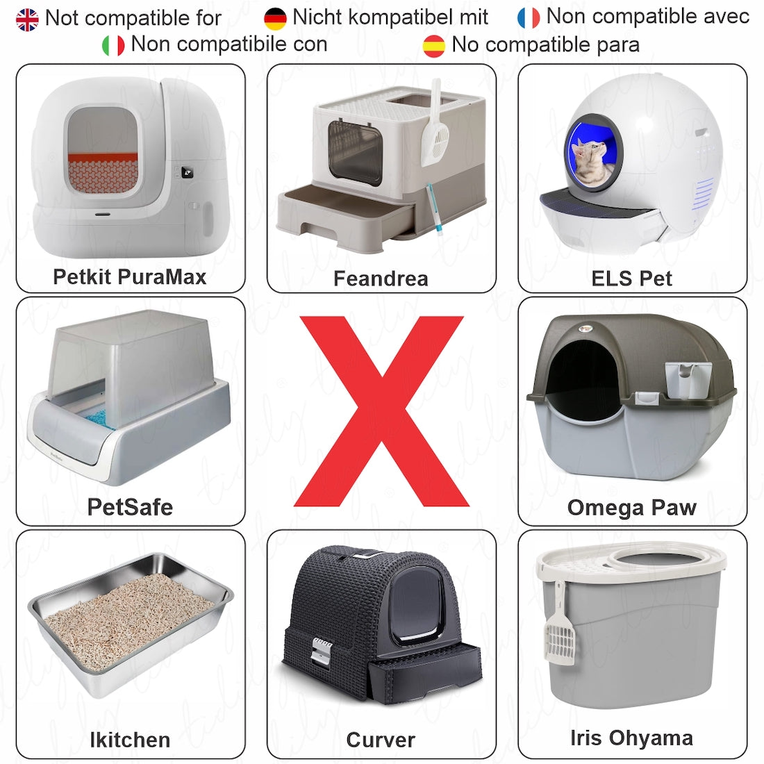Tidily 6er-Pack Nachfüllbeutel für Katzenklo Mülleimer Kompatibel mit Littycat und LitterLocker