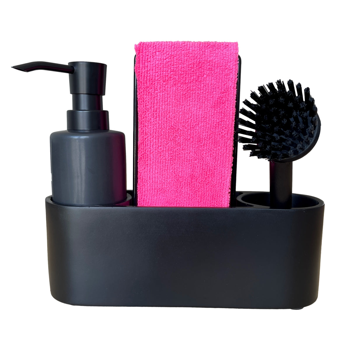 Geschirrspülset - Spülorganizer mit Seifenspender, Spültuch und Spülbürste