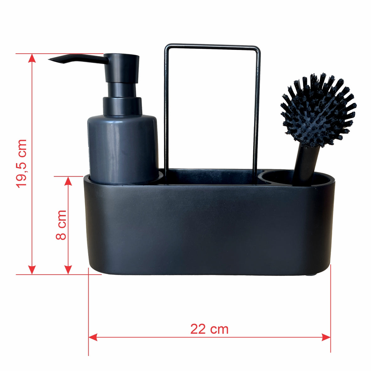 Geschirrspülset - Spülorganizer mit Seifenspender, Spültuch und Spülbürste