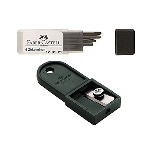 Faber-Castell Zirkelminendose (6er Dose + Spitzer)