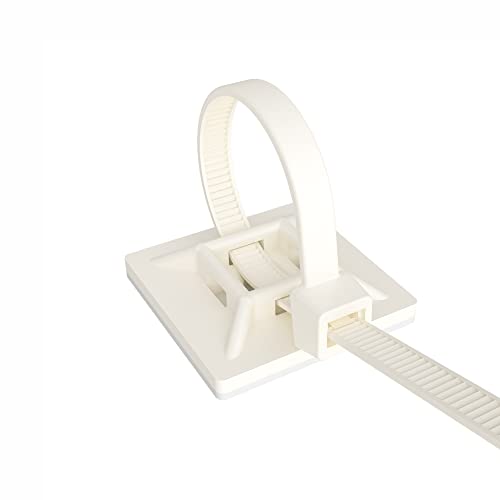 intervisio Klebesockel für Kabelbinder 28mm x 28mm, Selbstklebend Kabelschelle, weiß, 100 Stück
