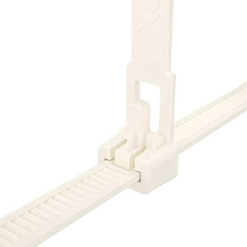 intervisio Kabelbinder Wiederverschließbar, 350mm x 7,6mm, 100 Stück, weiß