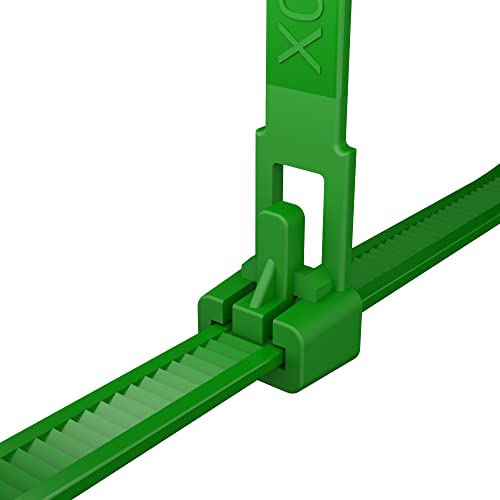 intervisio Kabelbinder Wiederverschließbar, 200mm x 7,6mm, 100 Stück, Grün