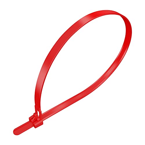 intervisio Kabelbinder Wiederverschließbar, 540mm x 7,6mm, 100 Stück, Rot