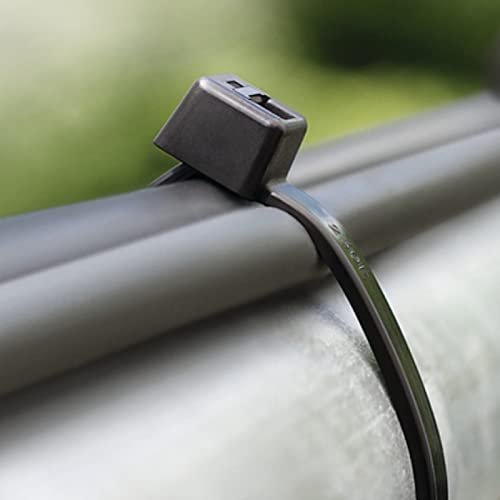 intervisio Kabelbinder 300mm x 7,6mm, Farbe Schwarz, UV-beständig, Universalbinder, 100 Stück