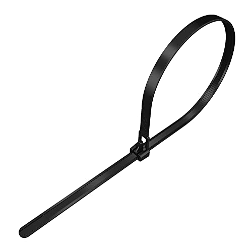 intervisio Kabelbinder Wiederverschließbar, 300mm x 7,6mm, 100 Stück, Schwarz