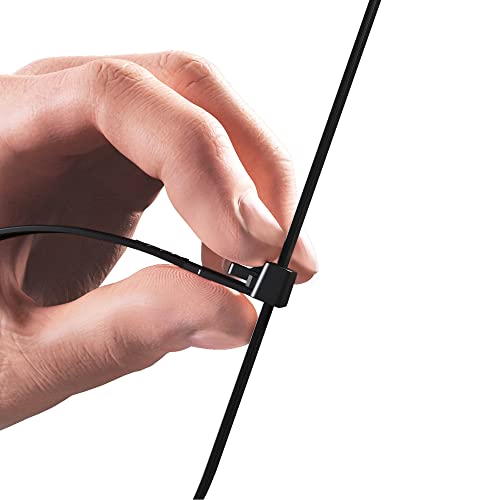 intervisio Kabelbinder Wiederverschließbar, 300mm x 7,6mm, 100 Stück, Schwarz