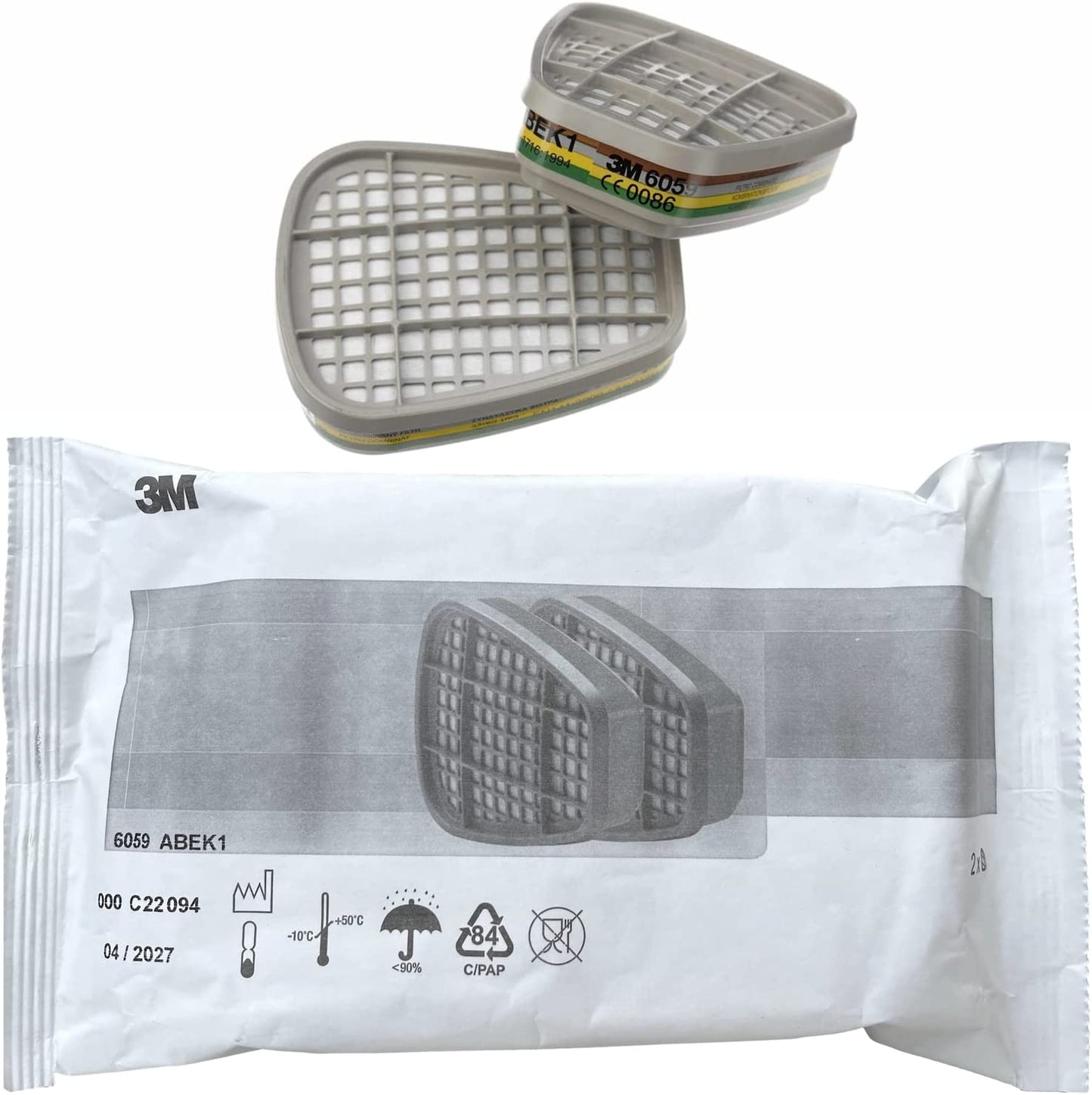 3M Set Halbmaske Serie 6000 L 6300 mit Gasfilter 6059 ABEK1 mit Partikelfilter 5935